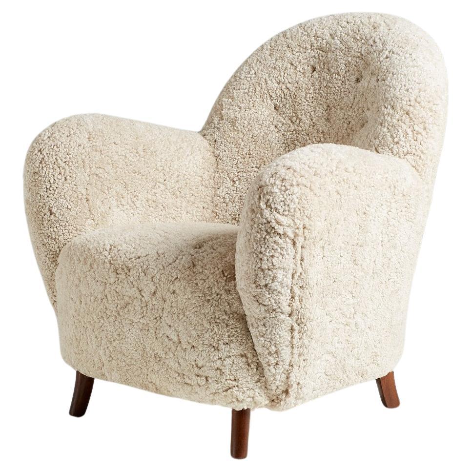Georg Kofoed 1940s Sheepskin Lounge Chair