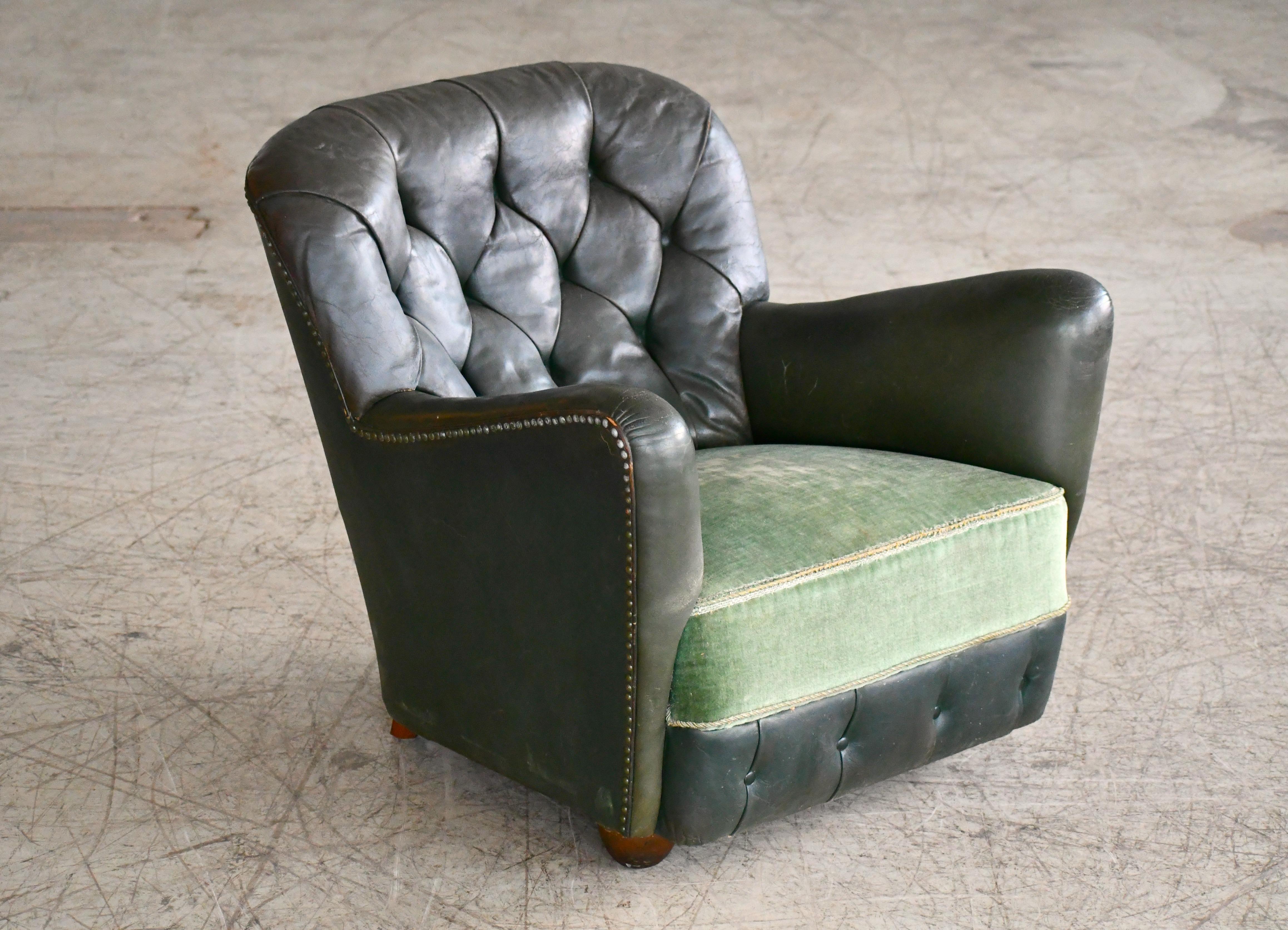 dark green leather chair