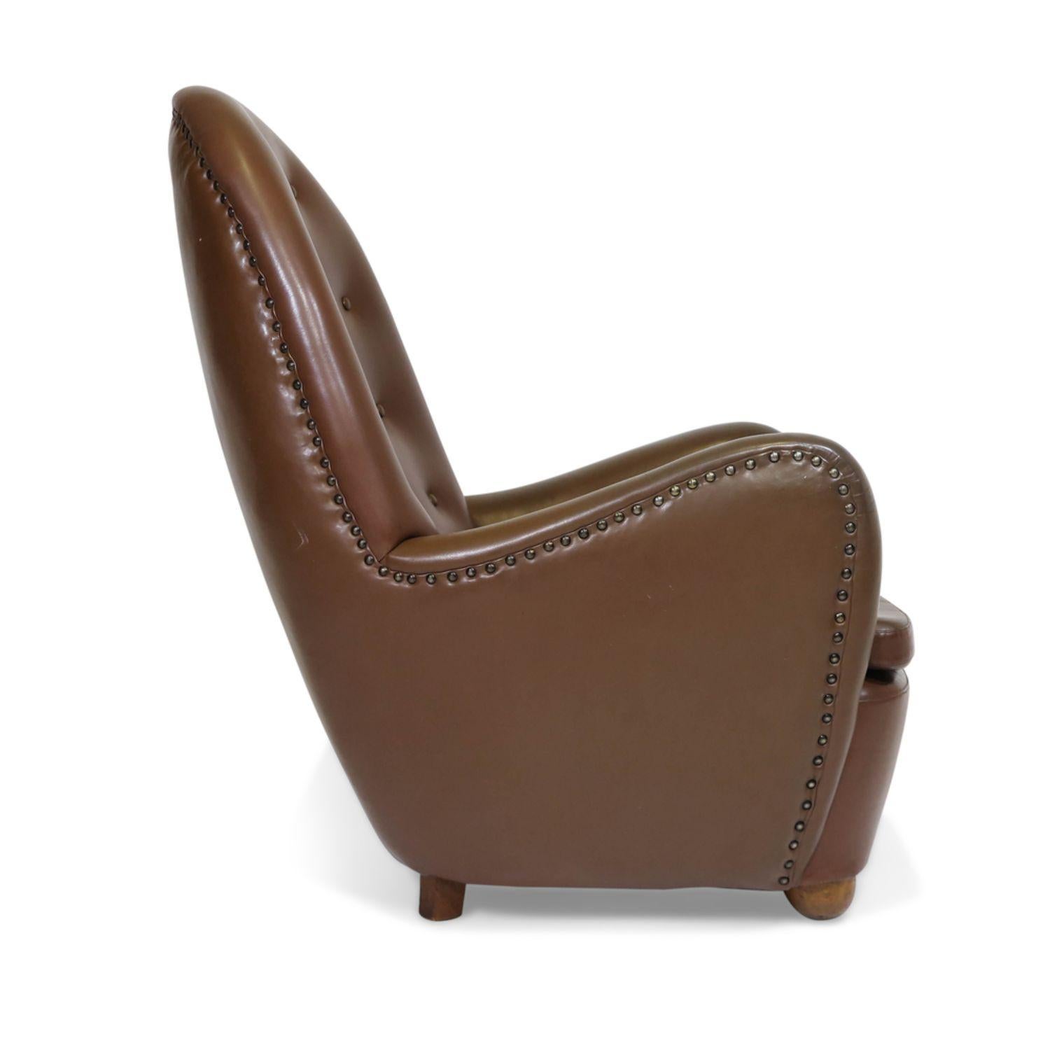 Georg Kofoed Danish High-back Lounge Chair In Excellent Condition For Sale In Oakland, CA
