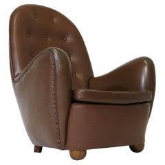 Retro Georg Kofoed Danish High-back Lounge Chair