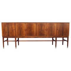 Georg Kofoed Large Brazilian Rosewood Credenza with Gold Inlays