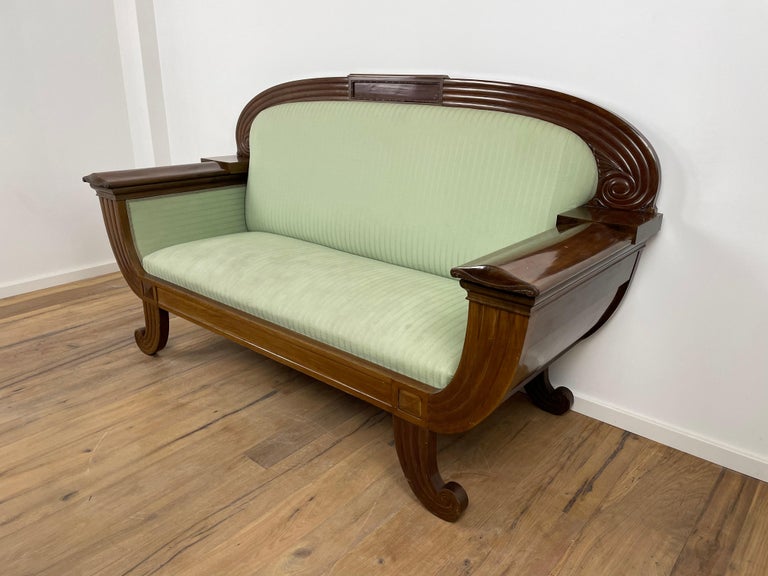 Art Deco Sofa in Walnut, with Original Green Fabric and finish by Georg  Kofoed For Sale at 1stDibs | art deco settee