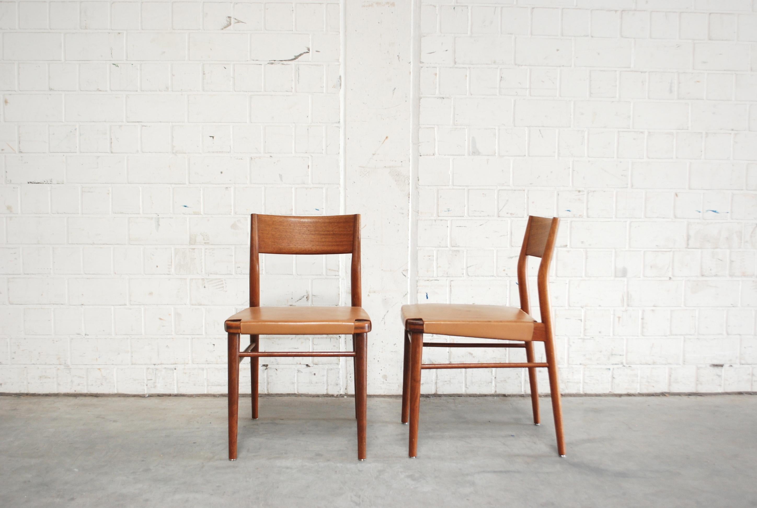 Georg Leowald Saddle Leather Dining Chairs for Wilkhahn, Set of 4 8