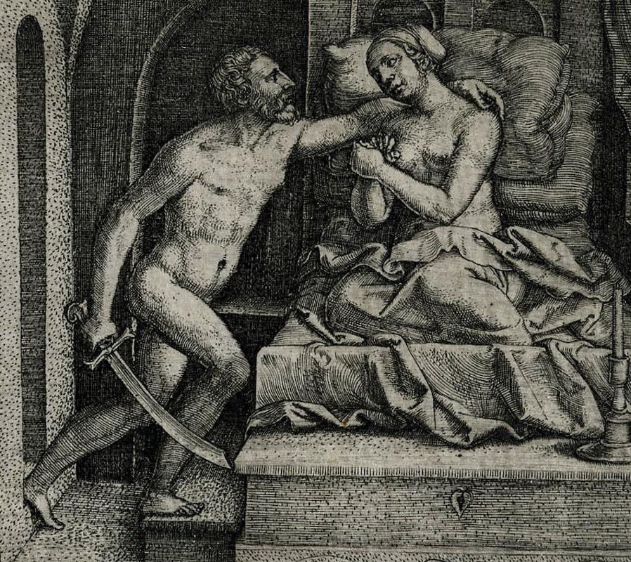 Sextus Tarquinius Raping Lucretia - Print by Georg Pencz