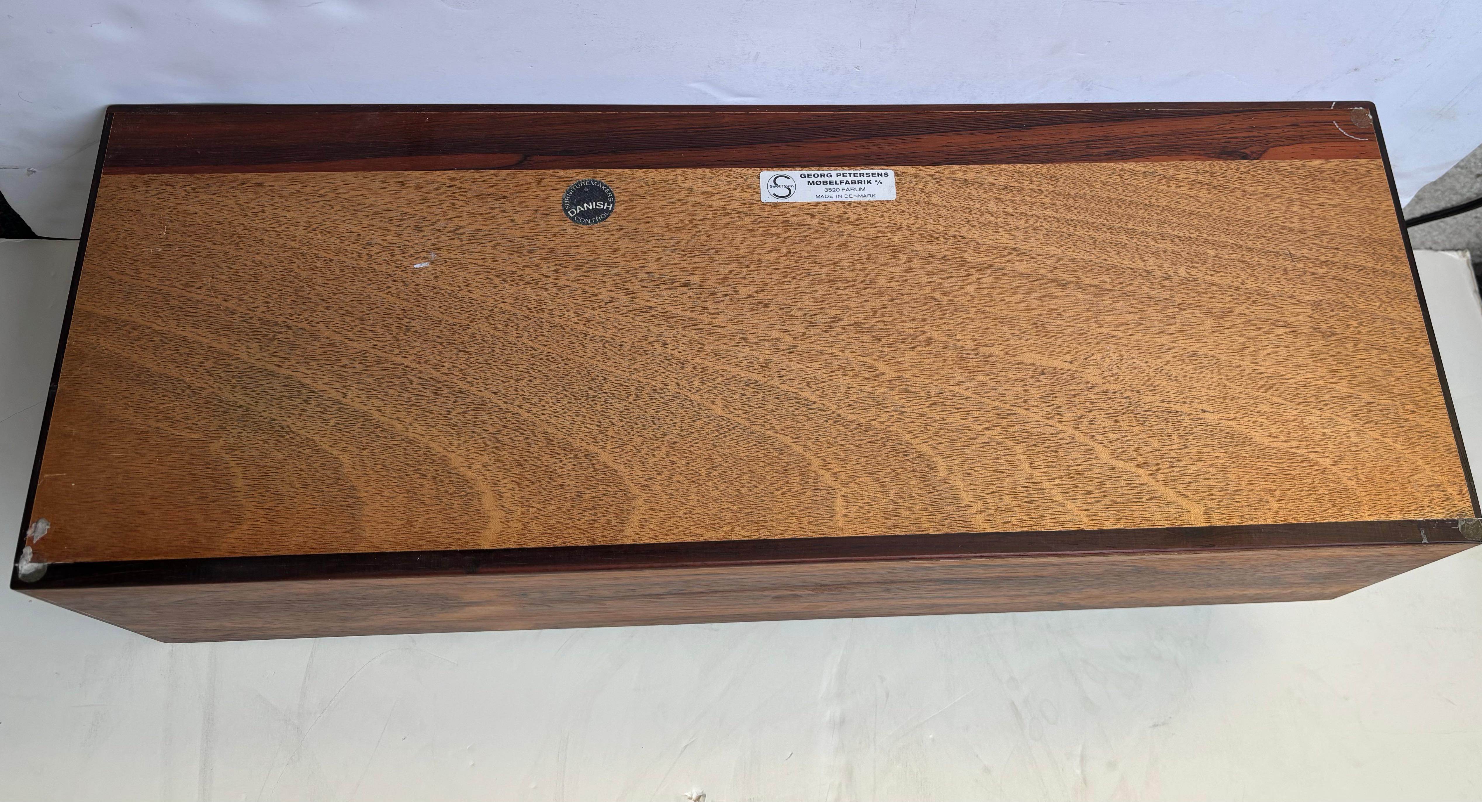 Danish Georg Petersen rosewood letter tray organizer for Mobelfabrik , Denmark