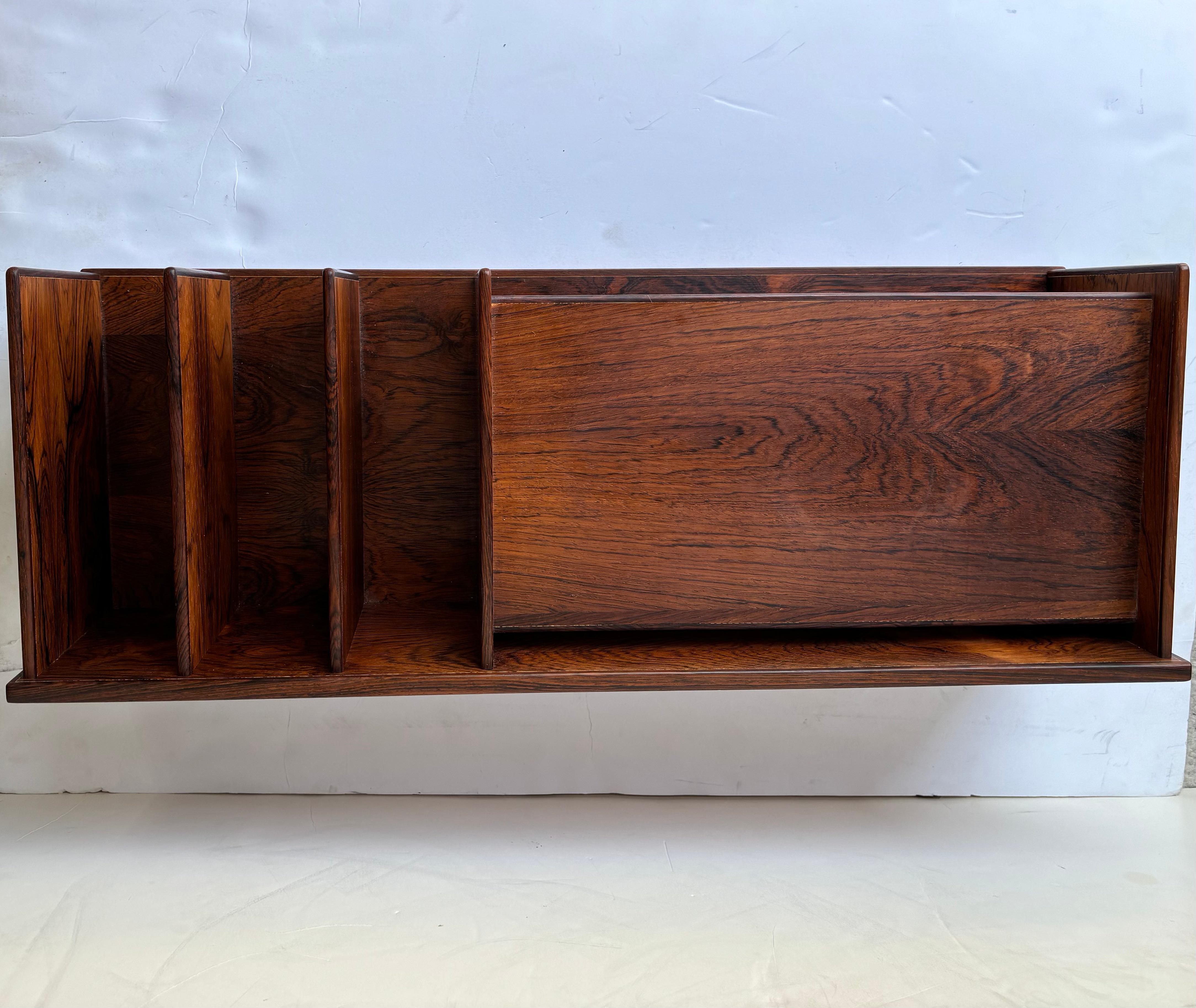 Woodwork Georg Petersen rosewood letter tray organizer for Mobelfabrik , Denmark