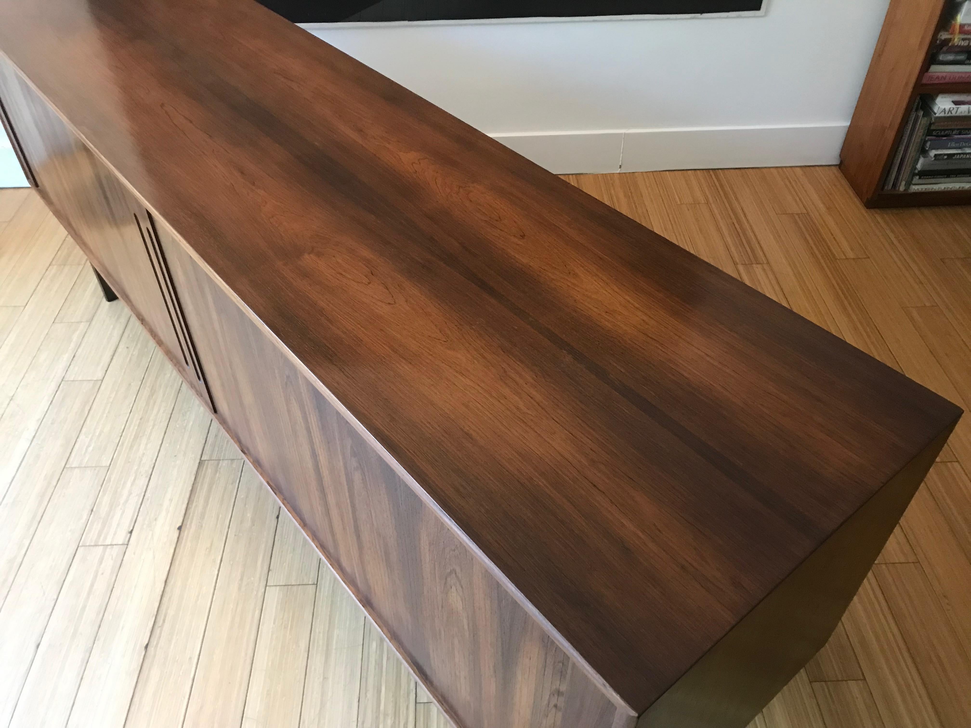 Rosewood Mid Century Modern Credenza Georg Petersens  For Sale