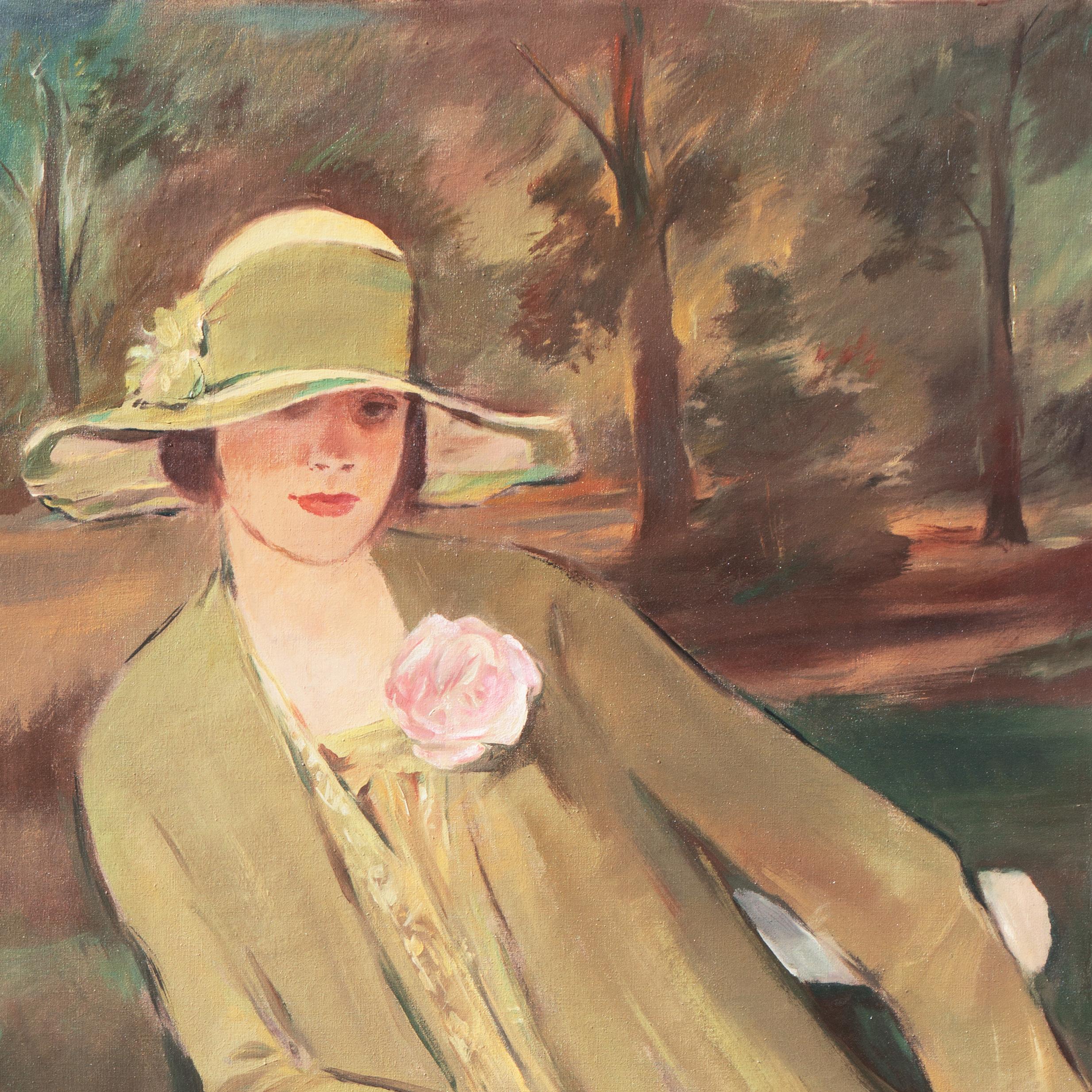 'Portrait of a Fashion Designer', Berlin National Gallery, Weimar, Jewish, 20's - Post-Impressionist Painting by Georg Rössner