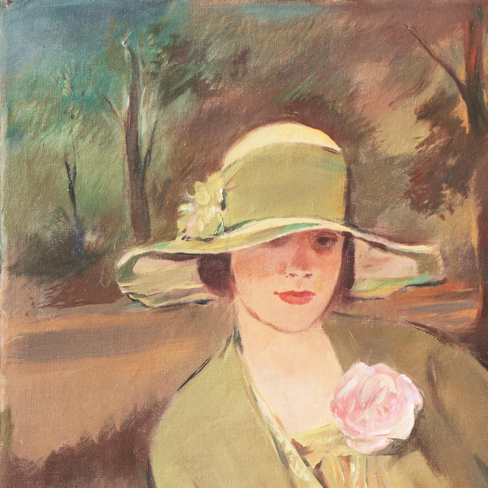 'Portrait of a Fashion Designer', Berlin National Gallery, Weimar, Jewish, 20's - Brown Portrait Painting by Georg Rössner
