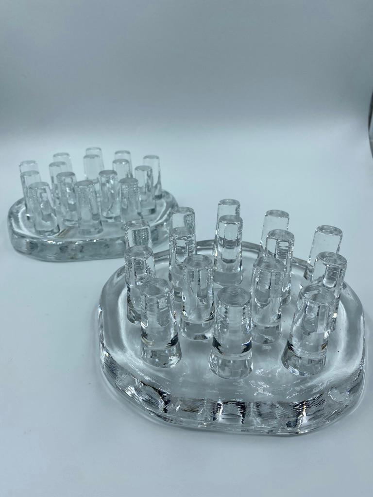 Blown Glass Georg Shutte Glass Food Warmers, Germany, 1970s Teawarmer For Sale