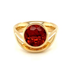 Georg Spreng - Swing Ring 18 Karat Yellow Gold round Citrine Madeira orange