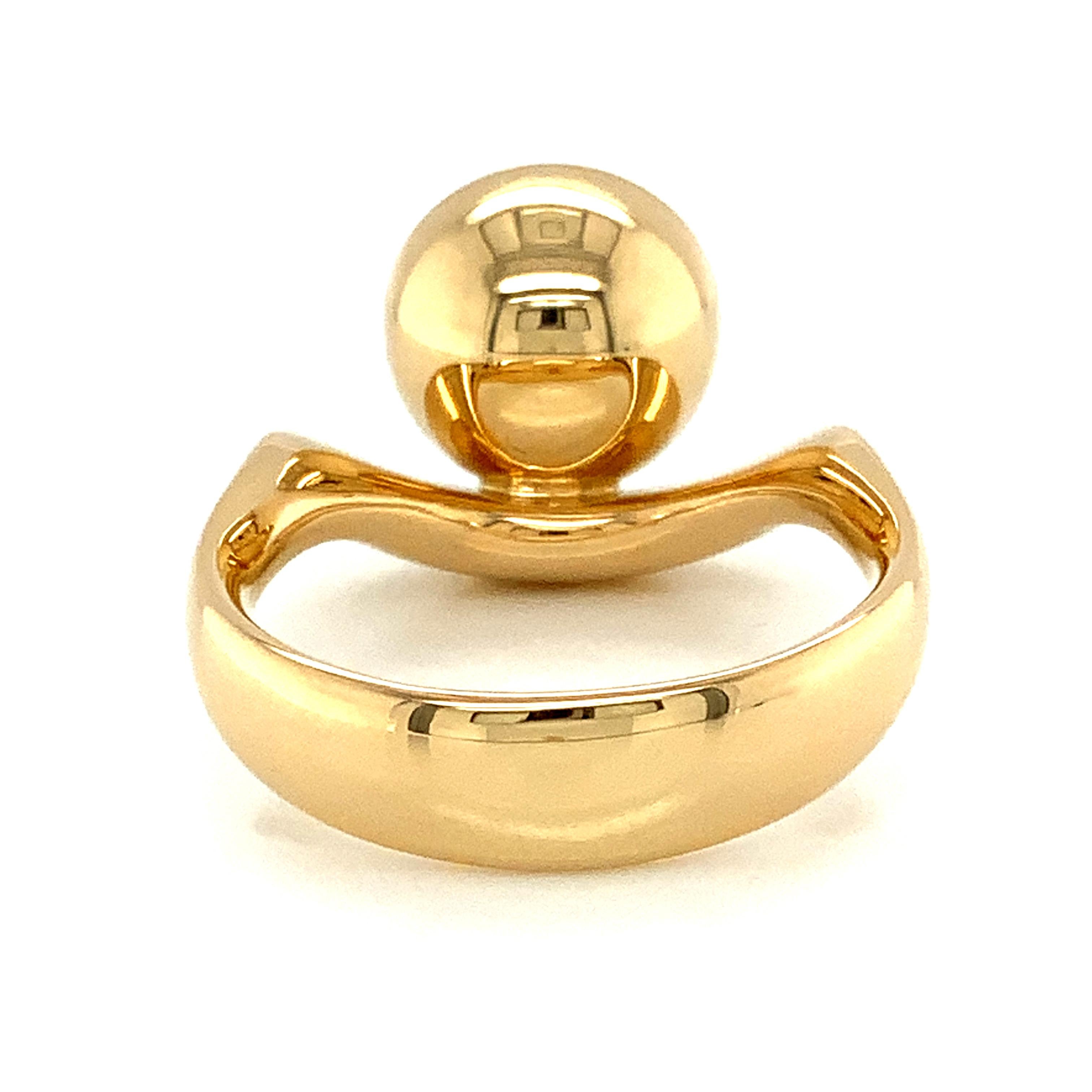 Women's or Men's  Georg Spreng - Swing Ring 18 Karat Yellow Gold round Citrine Madeira orange For Sale