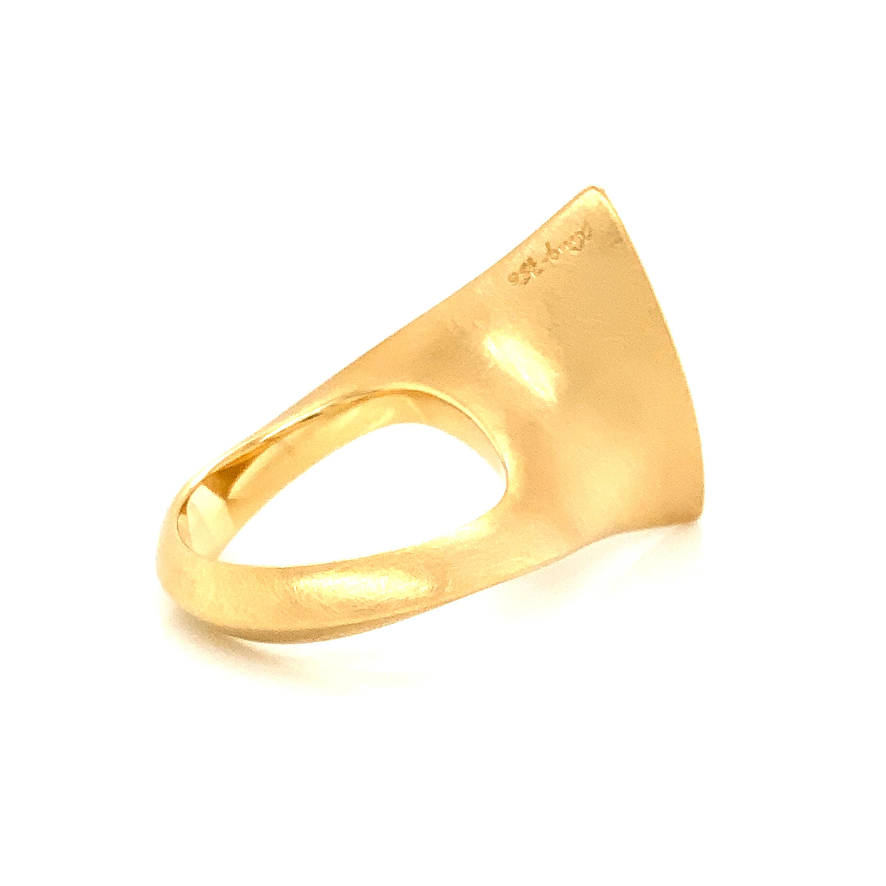 Marquise Cut  Georg Spreng - Twist Ring 18 Karat Yellow Gold with Citrin Golden Marquise For Sale