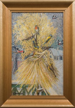 Christmas Sheaf With Birds by Georg Stoopendaal