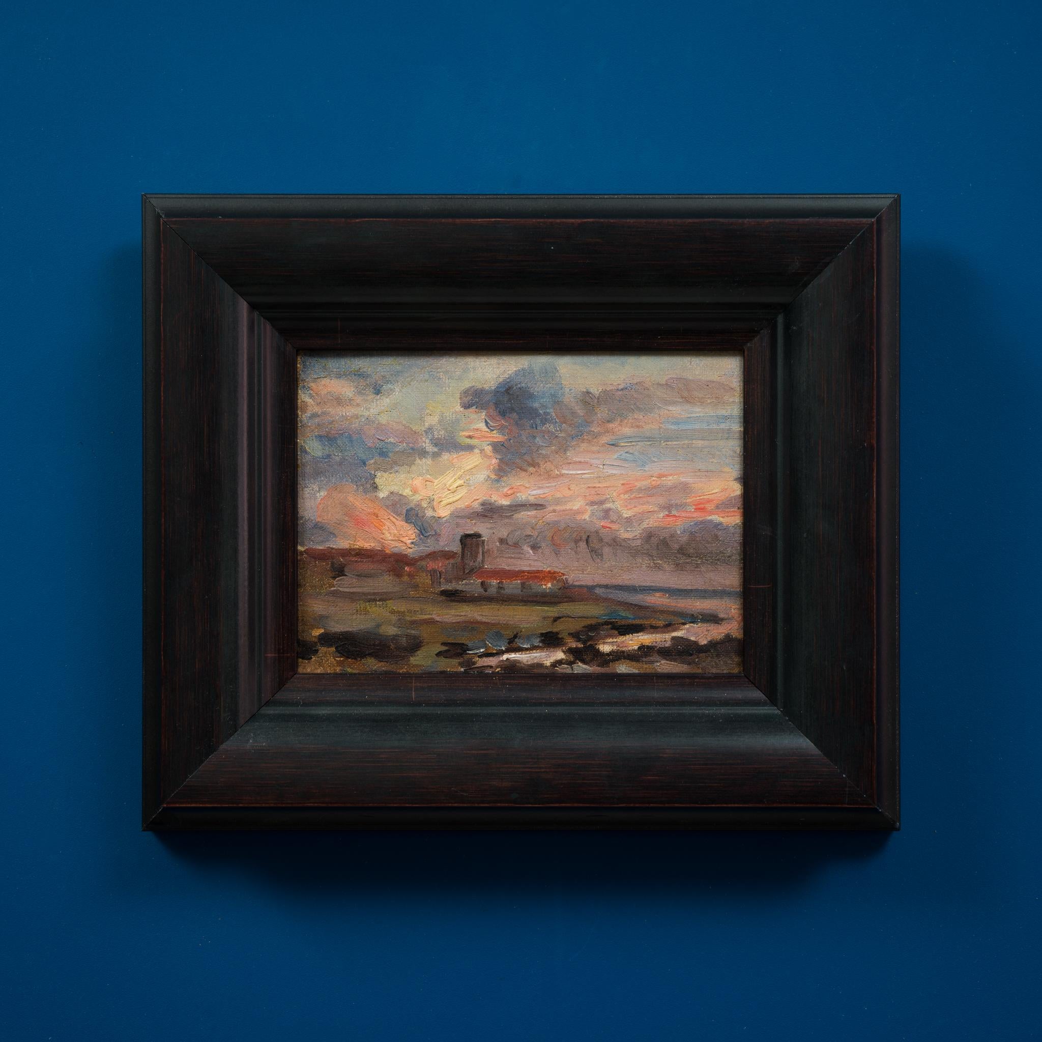Paysage côtier avec nuages dramatiques en vente 1