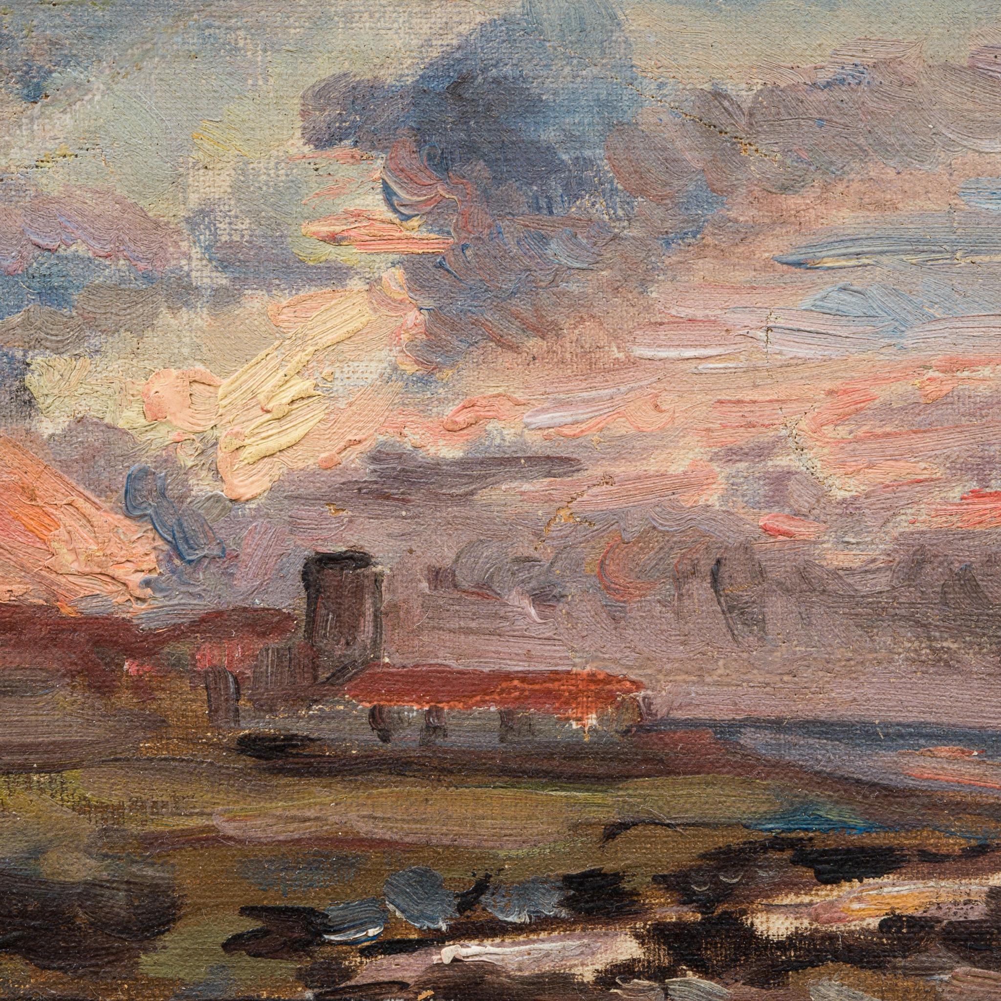 Paysage côtier avec nuages dramatiques en vente 3