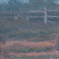 Einsame Figur auf dem Lande - Ein friedlicher Tag unter blauem Himmel