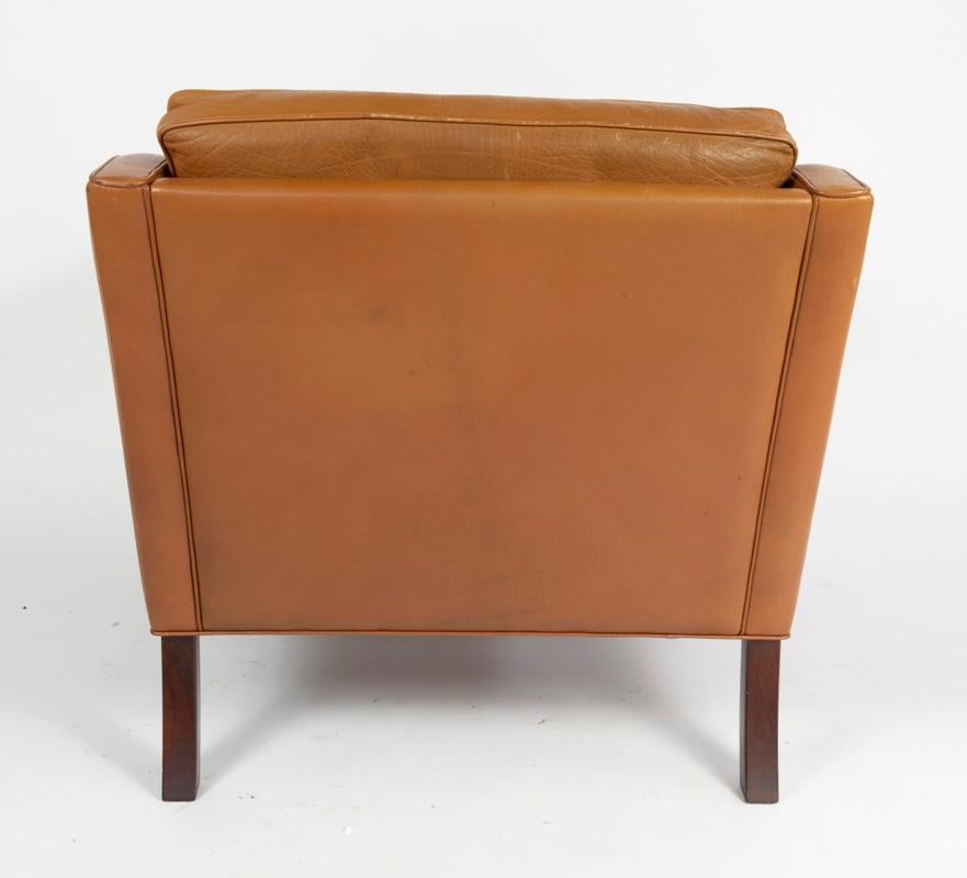 Mid-Century Modern Georg Teams Vintage Lounge Chair Cognac Leather, Denmark, 1960s