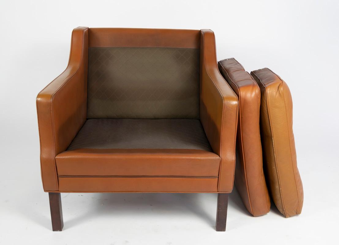 Georg Teams Vintage Lounge Chair Cognac Leather, Denmark, 1960s In Good Condition In Enschede, Overijssel