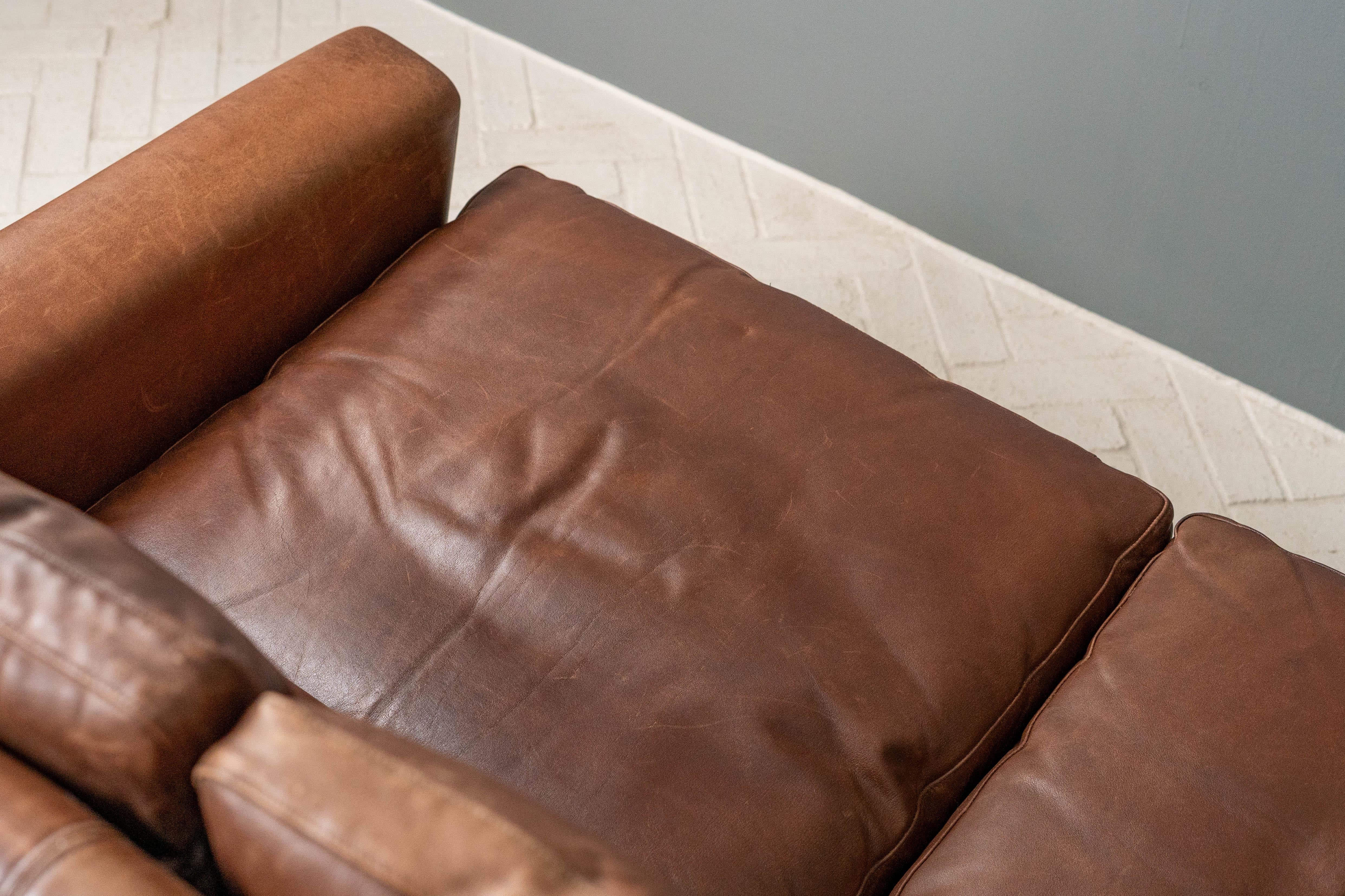 Georg Thams Brown Leather Sofa For Sale 10