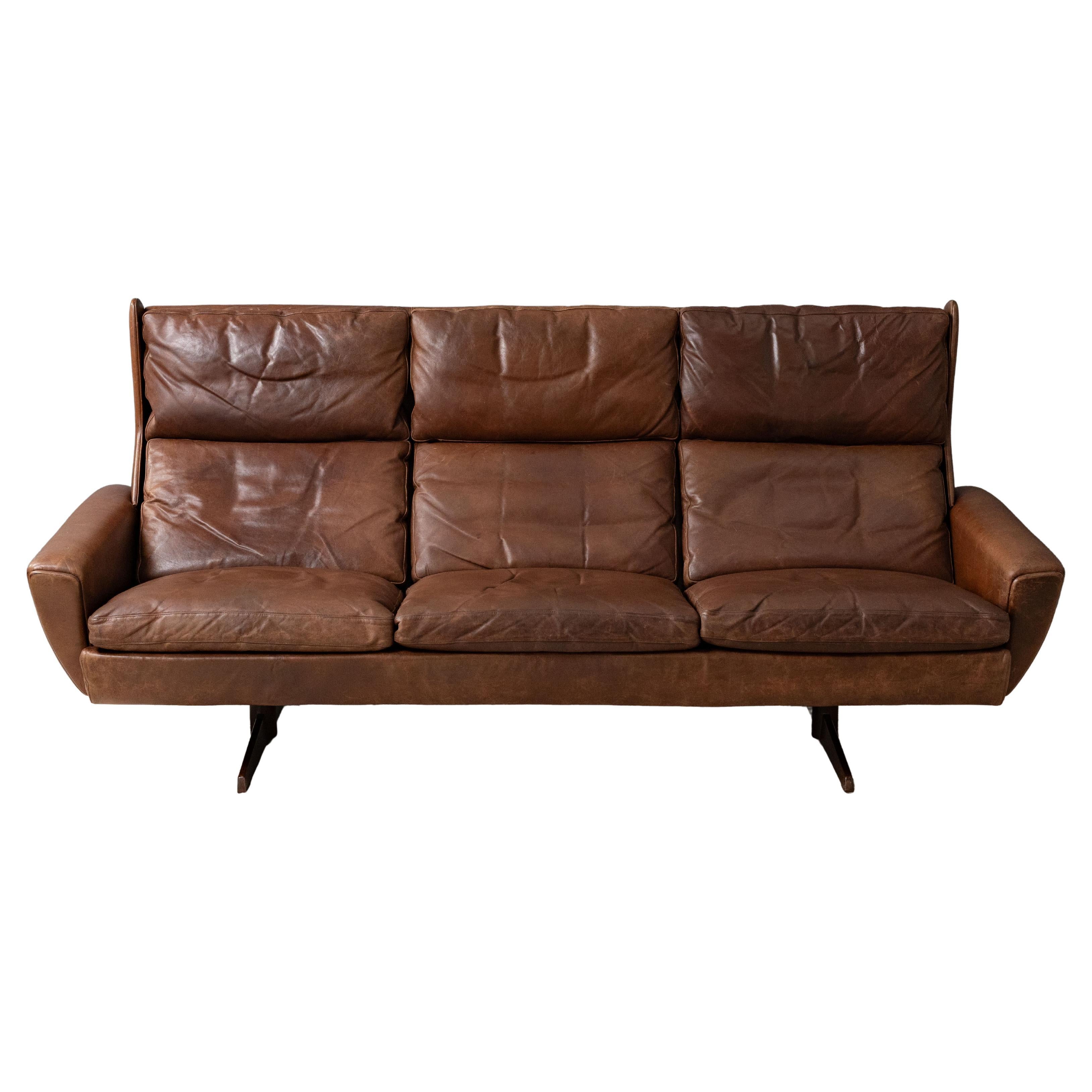 Georg Thams Brown Leather Sofa