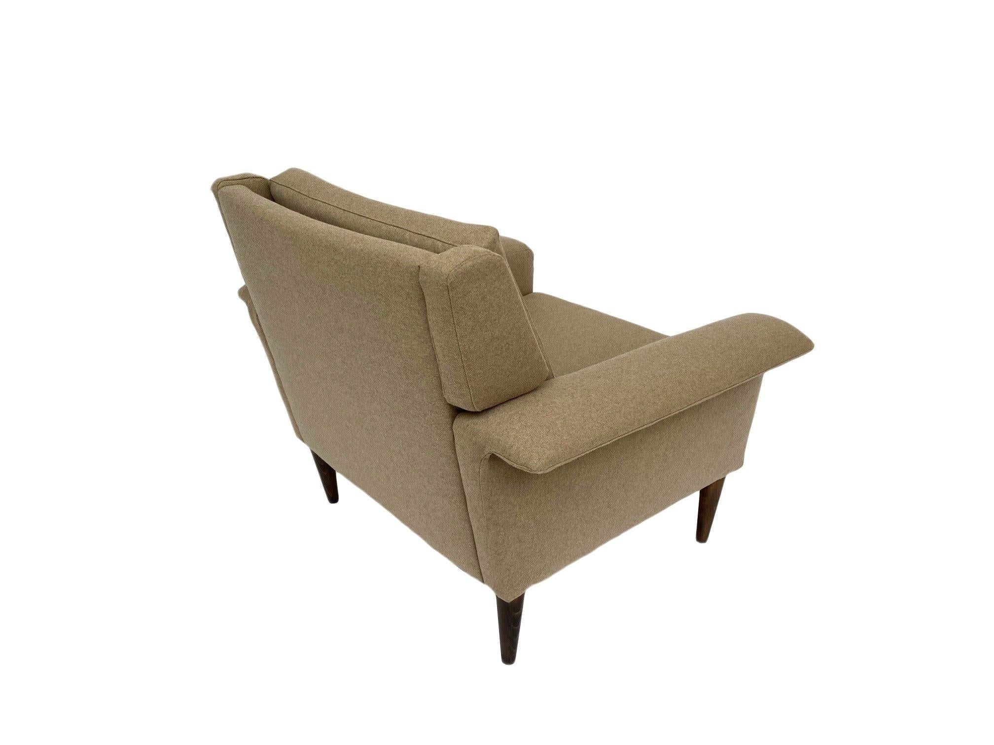 Georg Thams Kvalitet Beige Wool Club Armchair Mid-Century Chair 1960s Danish  In Excellent Condition In London, GB