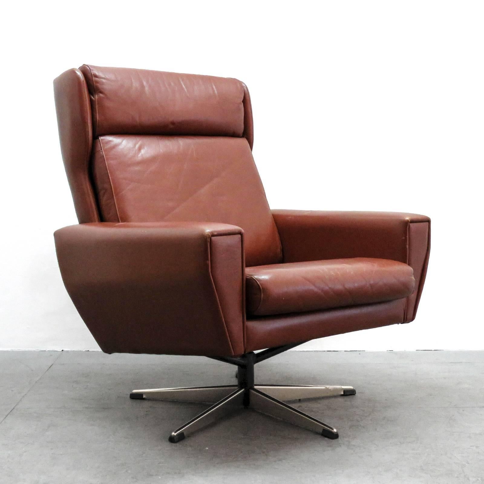 Georg Thams Leather Lounge Chair In Good Condition In Los Angeles, CA