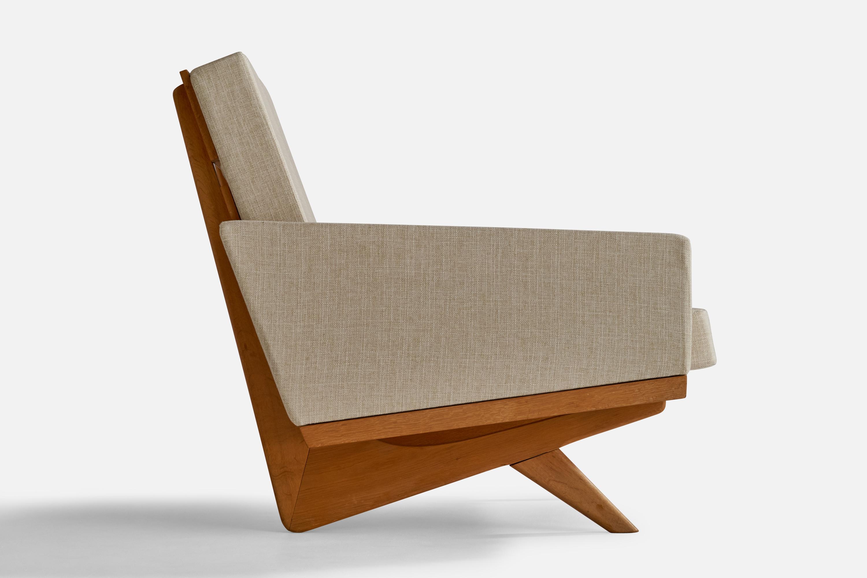 Mid-20th Century Georg Thams, Lounge Chairs, Oak, Fabric, Denmark, 1964 For Sale