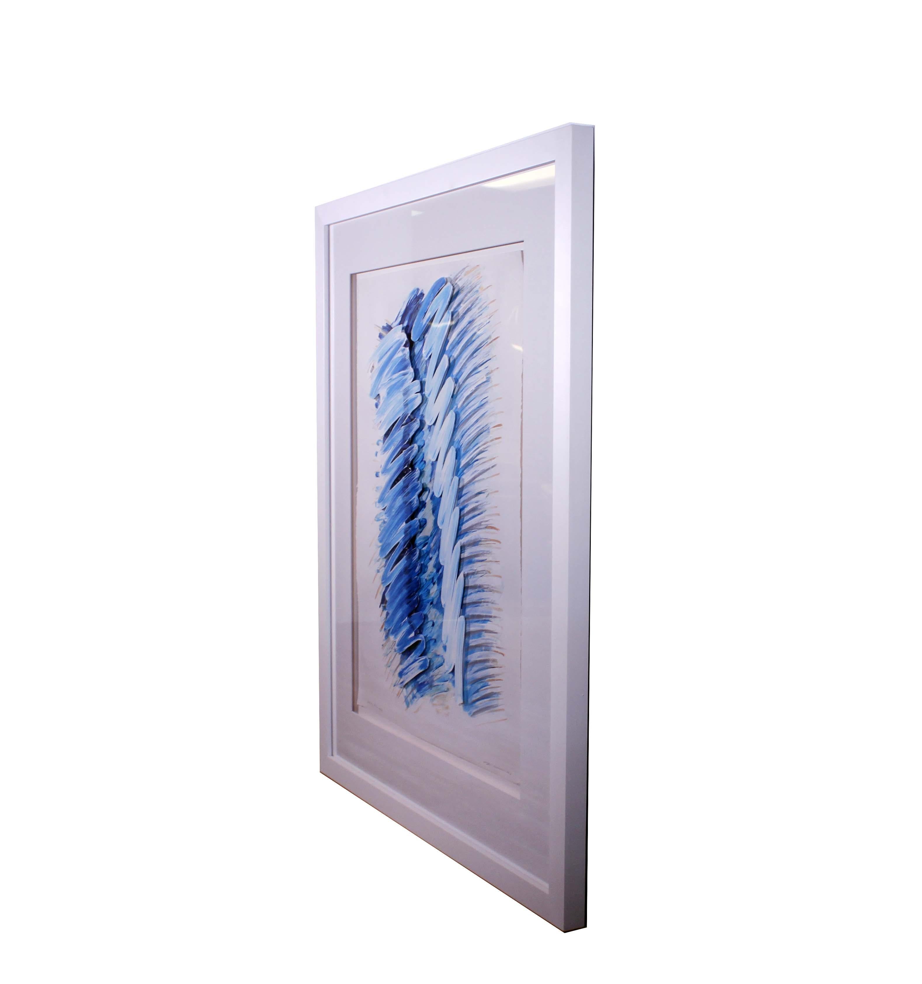 Georg Vihos Blue Jay Study #1 Signed 3-Dimensional Mixed Media Painting 2006 In Good Condition In Keego Harbor, MI