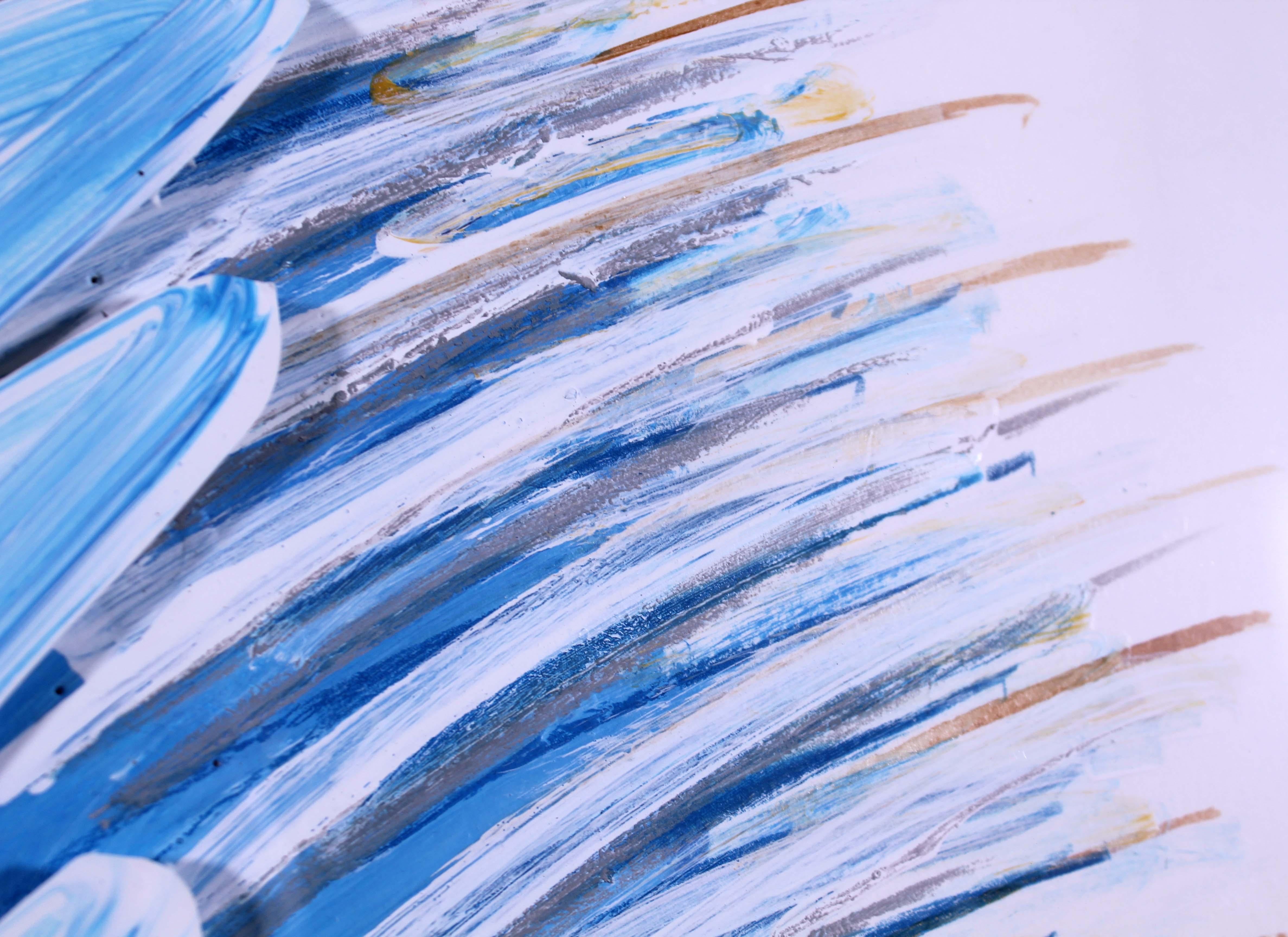 Paper Georg Vihos Blue Jay Study #1 Signed 3-Dimensional Mixed Media Painting 2006