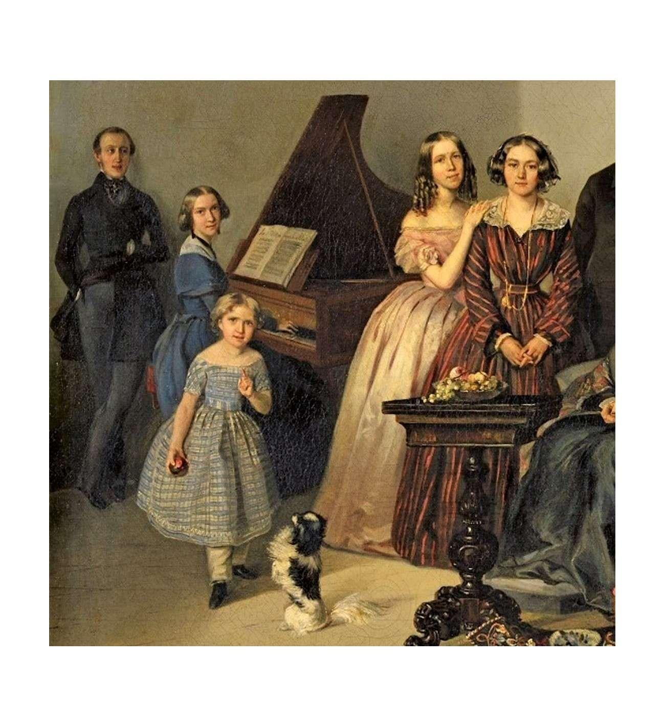 Georg von Bothmann (1810-1891)+Portrait of the family of Dutchess Adèle Ozarowsk in vendita 3