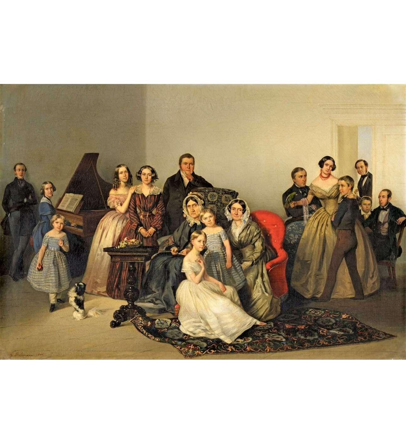Georg von Bothmann (1810-1891)+Portrait of the family of Dutchess Adèle Ozarowsk in vendita 4