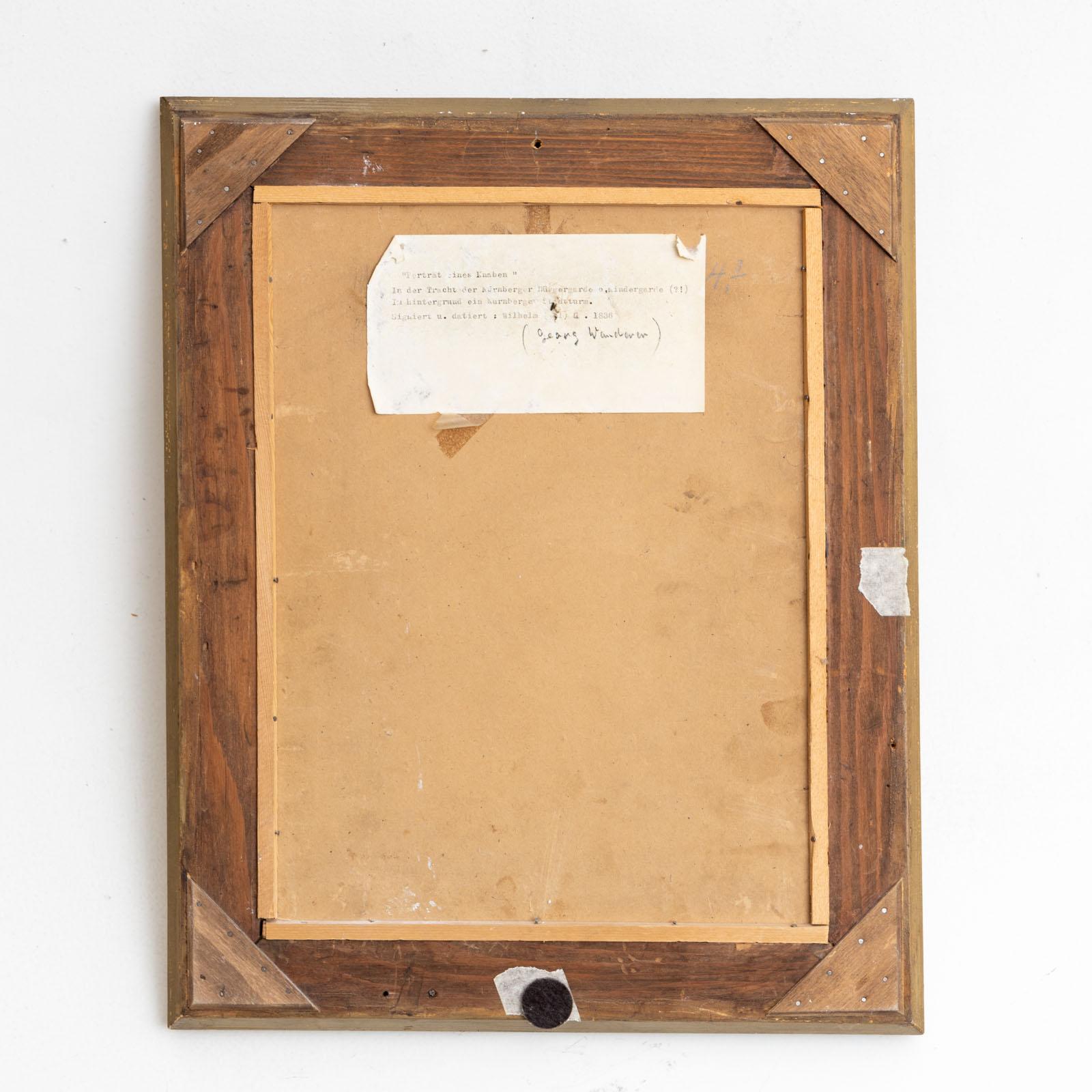 Georg Wilhelm Wanderer (1804-1863), Portrait d'un garçon, Nuremberg 1836 en vente 9