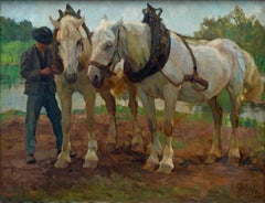 White Horses on Water (Schimmel am Wasser) Dated 1911