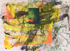 Used Light Travels- Acrylic Paint, Fabric, Vibrant, Abstract, Yellow, Orange, Green