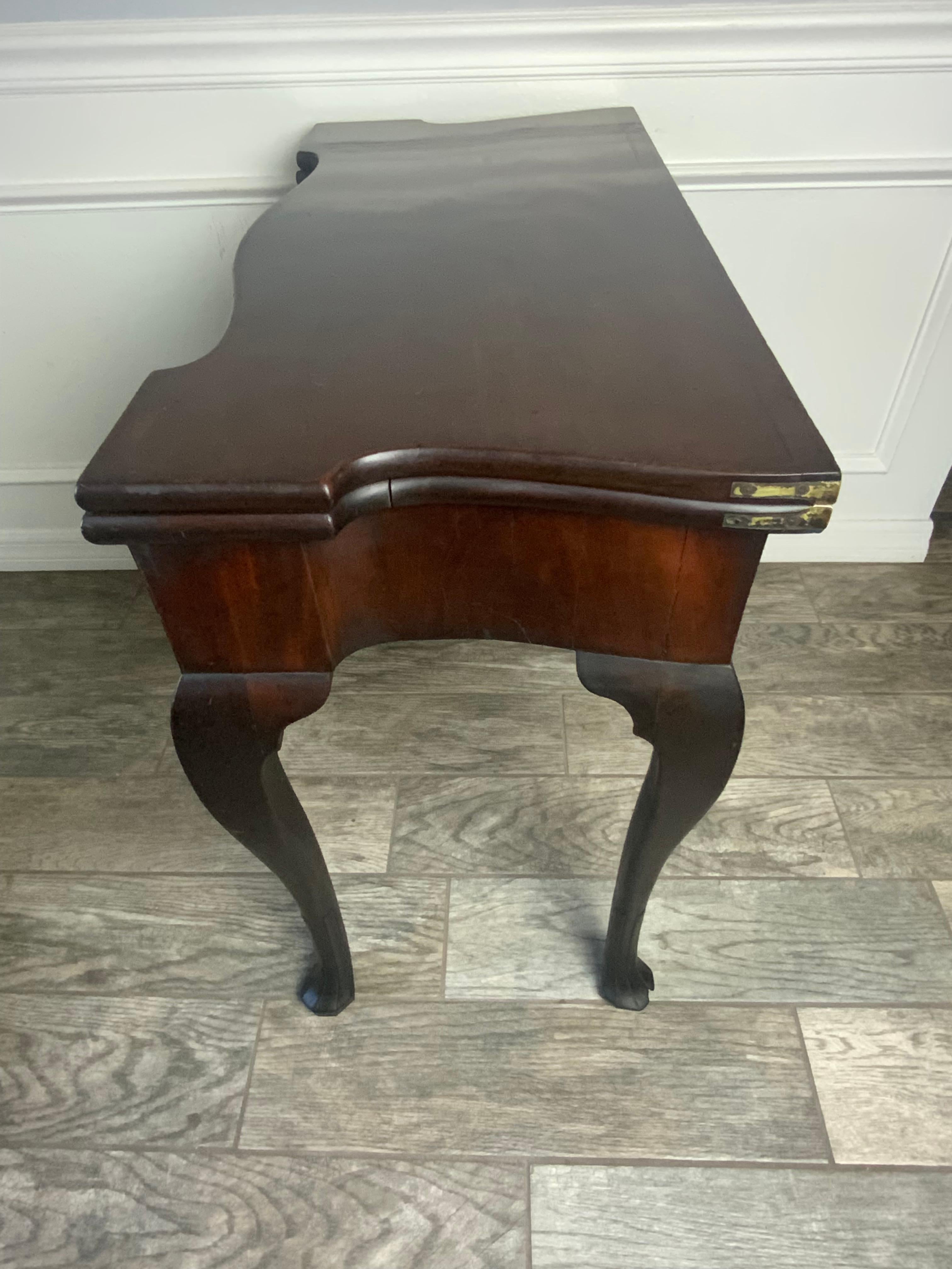George 11 Mahogany Card Table In Good Condition For Sale In Bradenton, FL