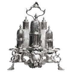 George 11 Silver and Glass Warwick Cruet, 1743-1752