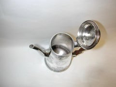 George 11 Silver Flat Chased Coffee Pot, Dated 1735, London, David Willaume 11