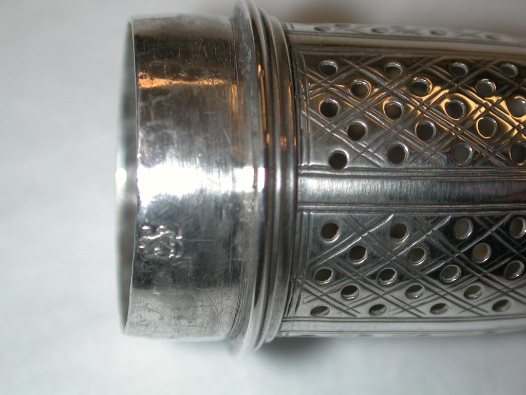 Sterling Silver George 11 Silver Pepper Pot Dated 1748, Sam Wood, Assayed in London For Sale