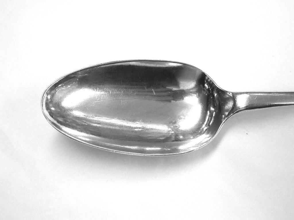 Sterling Silver George 11 Silver Shell Back Table Spoon, Marmaduke Dainty, London, 1738