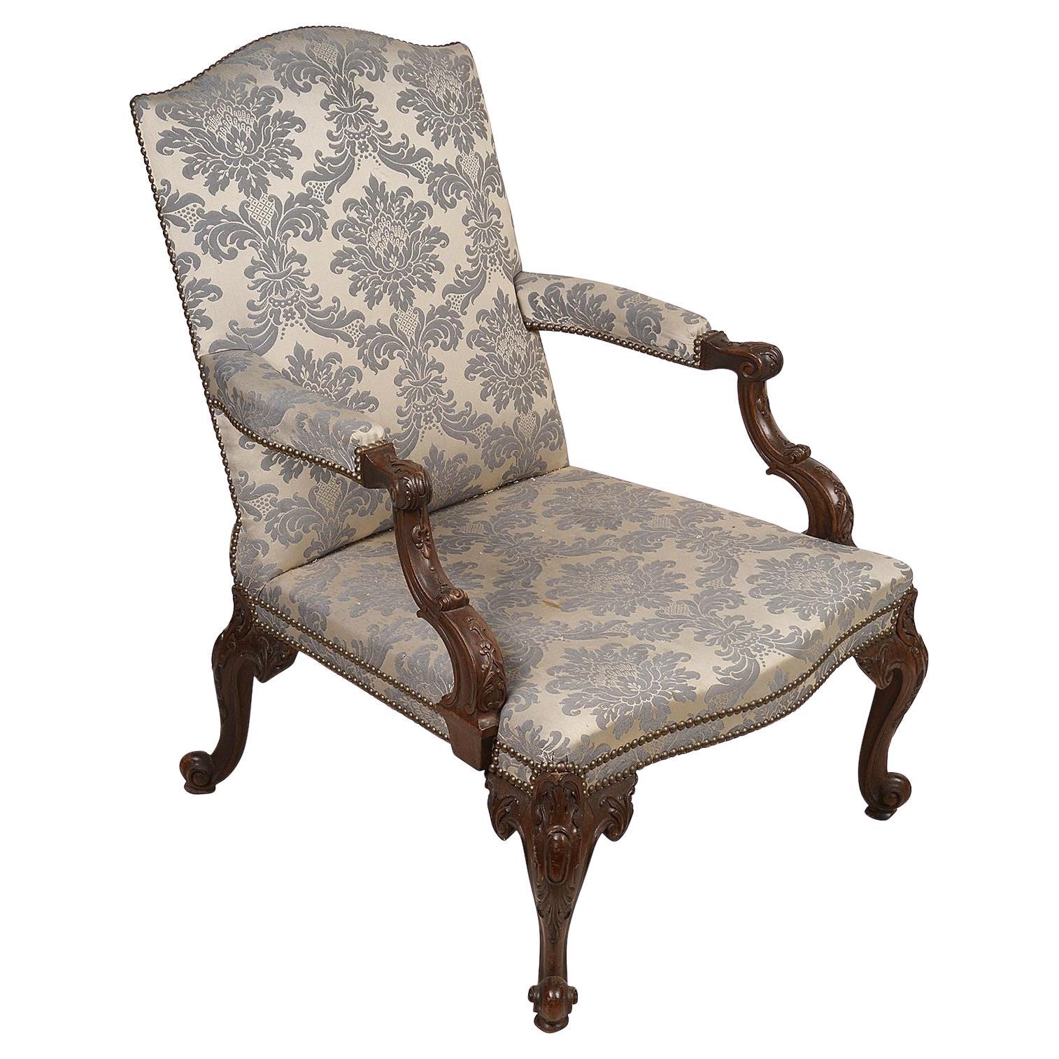George 11 style Mahogany Gainsborough arm chair