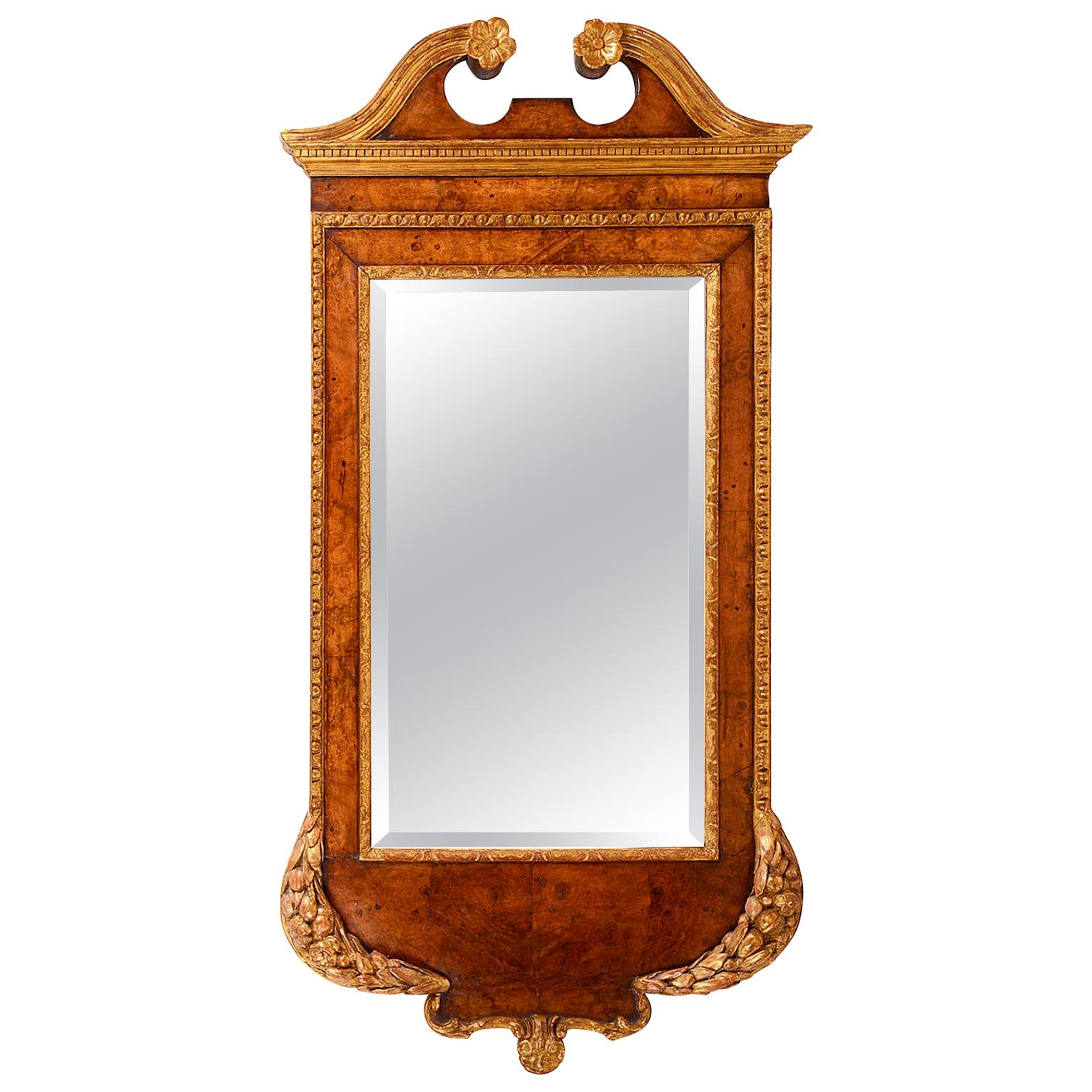 George 11 Style Walnut Pier Glass Mirror, circa 1890 For Sale