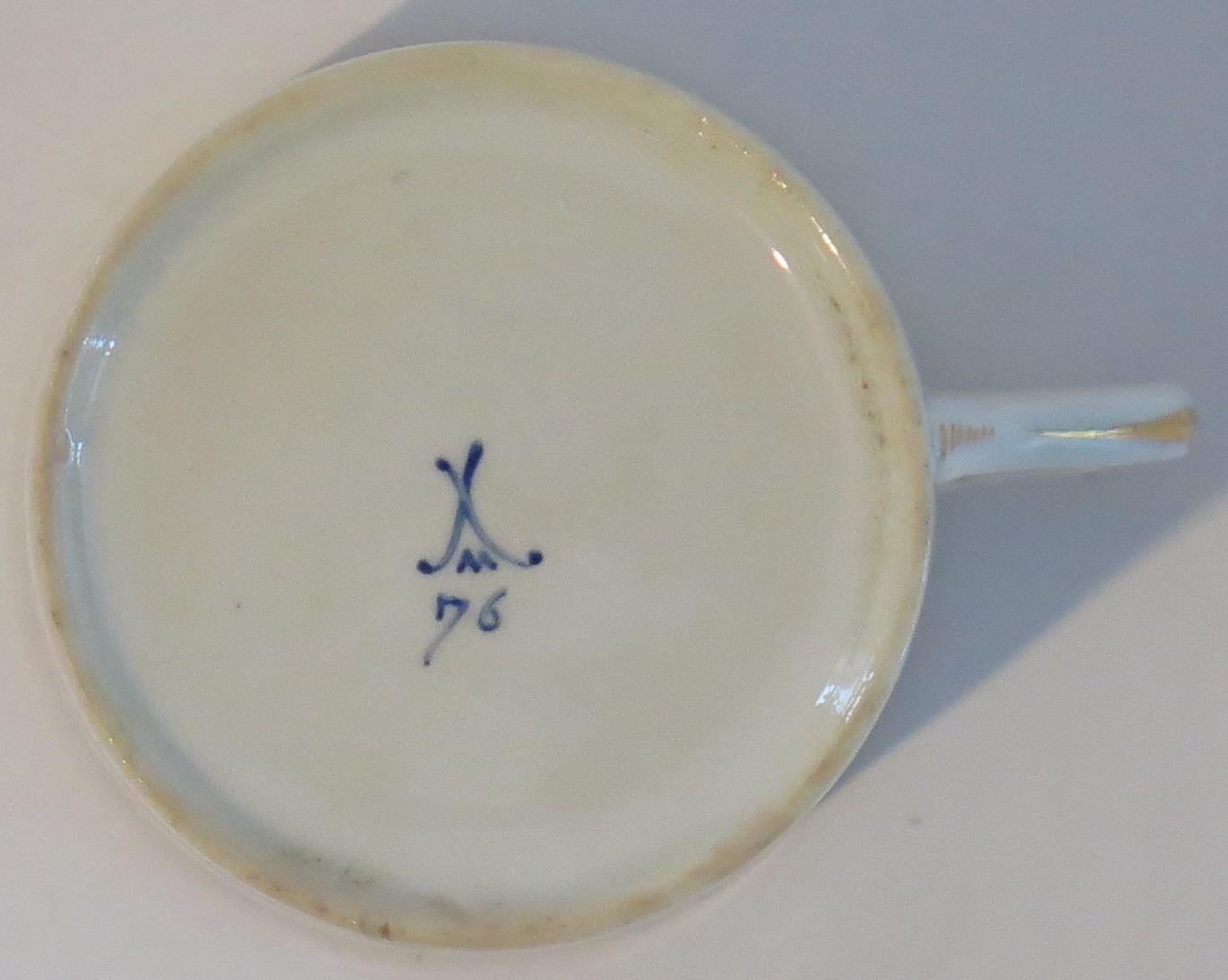 George 111 Frühes Minton Porzellan Kaffeekanne Hand gemalt  Muster 76, ca. 1805 im Angebot 4