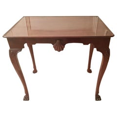 George 111 Irish Mahogany Silver Table with Centre Carved Shell, circa 1760