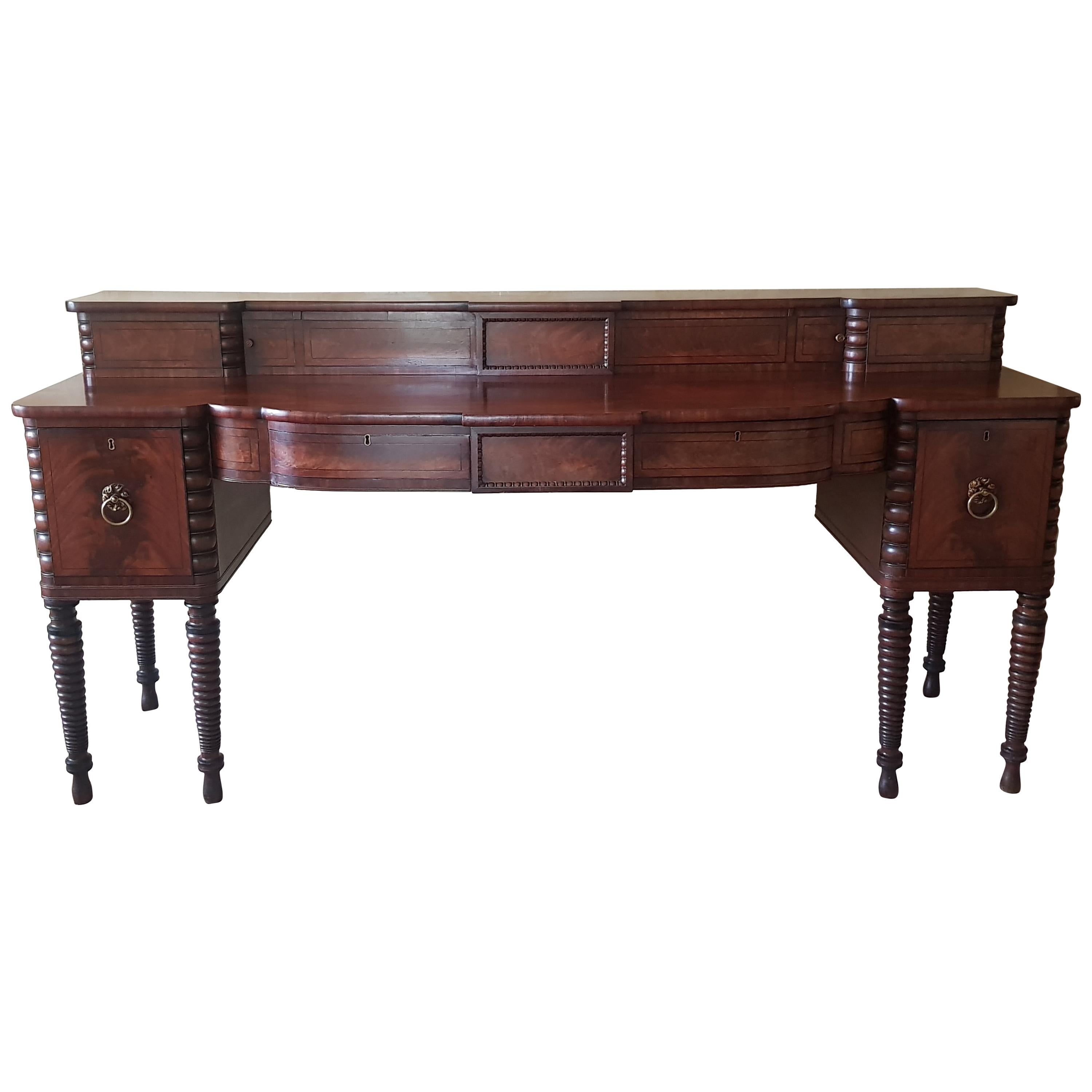 George 111 Irish mahogany Side Board For Sale