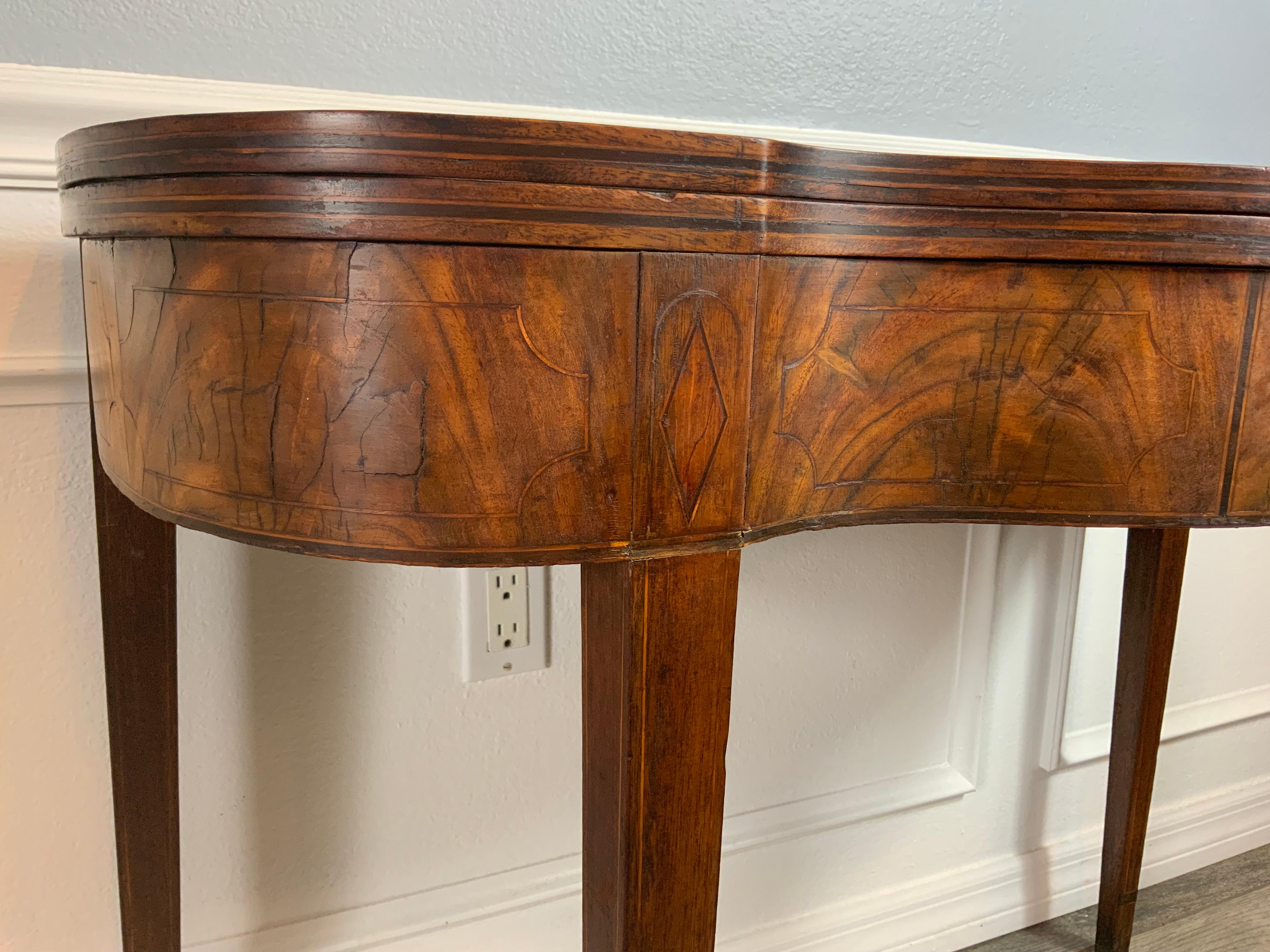 Hepplewhite George 111 Mahogany Card Table For Sale