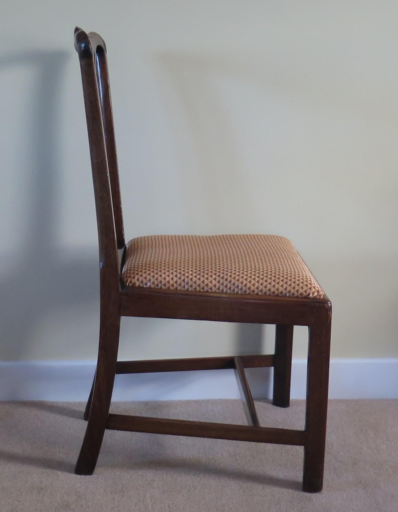 George 111 Mahogany Chippendale Dining Chair Reupholstered, Circa 1760 For Sale 1