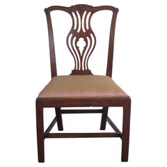 George 111 Mahogany Chippendale Dining Chair Reupholstered, Circa 1760