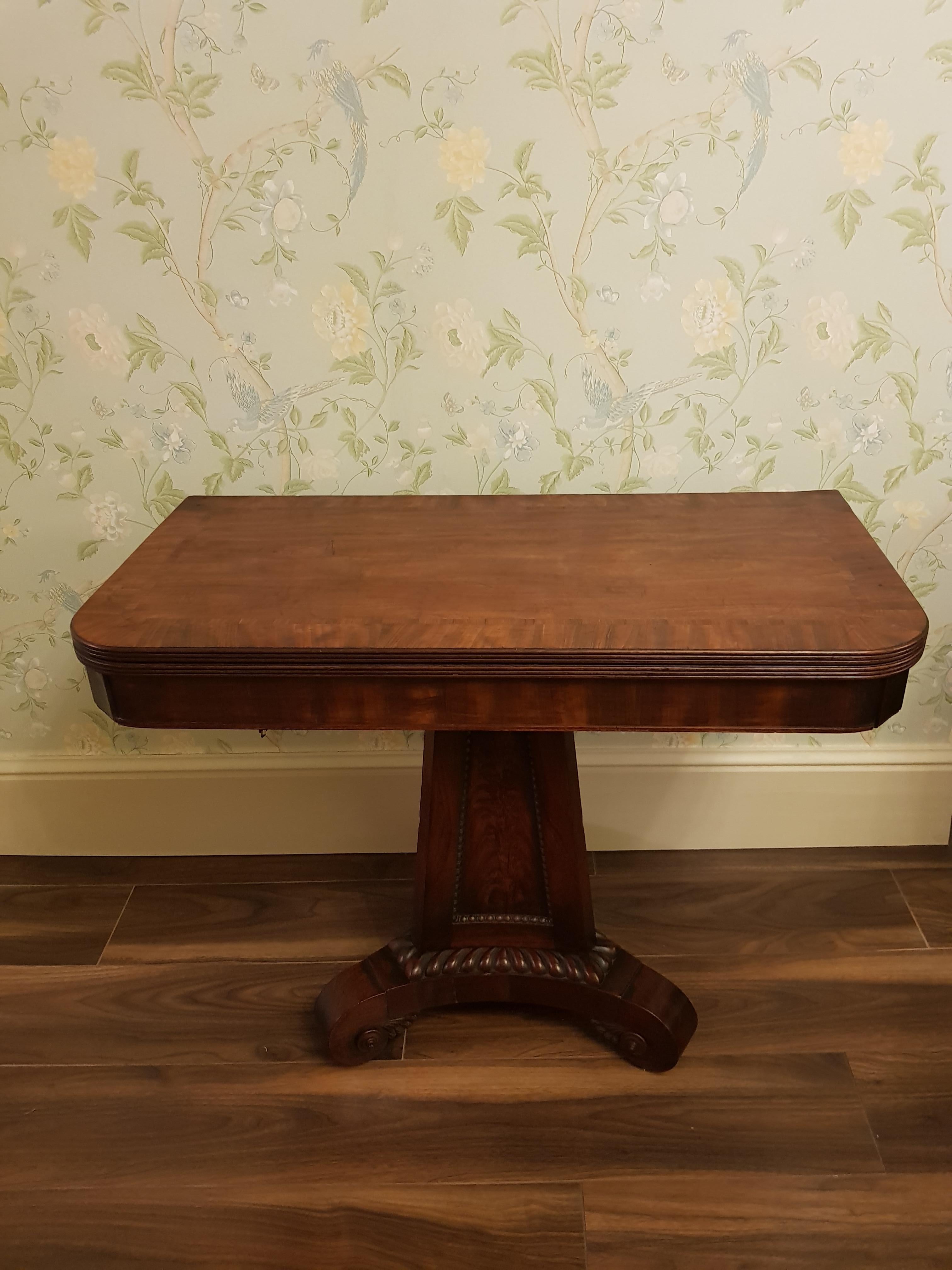 George 111 Mahogany Crossbanded Tea Table in the Manner of Thomas Hope For Sale 2