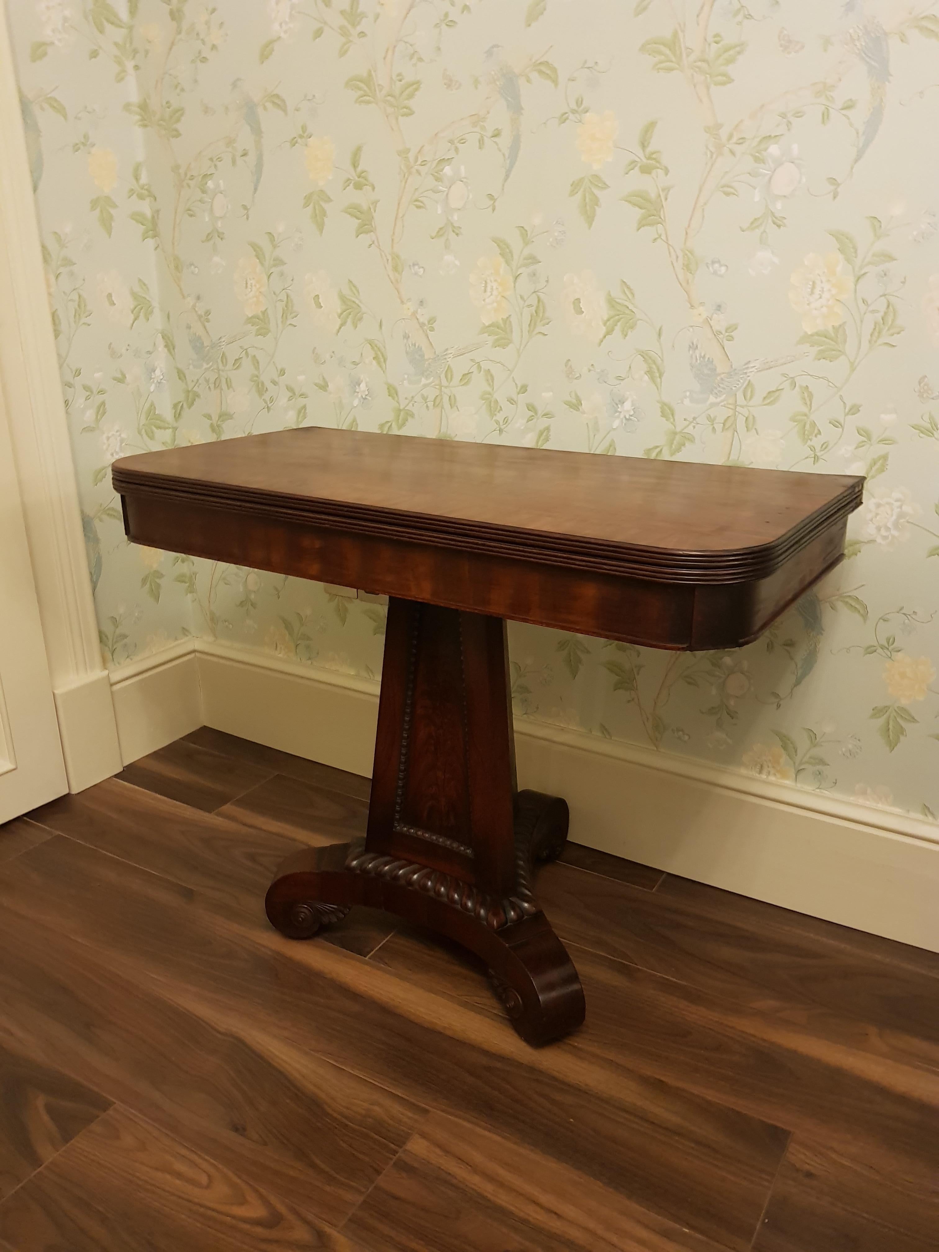 George 111 Mahogany Crossbanded Tea Table in the Manner of Thomas Hope For Sale 3
